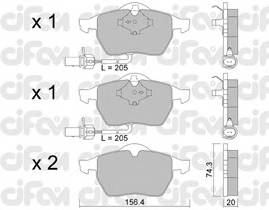 CIFAM 822-181-3 Комплект тормозных колодок... CIFAM 822-181-3 Комплект тормозных колодок...