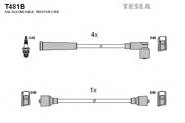 TESLA T481B Комплект проводов зажигани