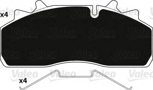 VALEO 882228 Комплект гальмівних колодо...