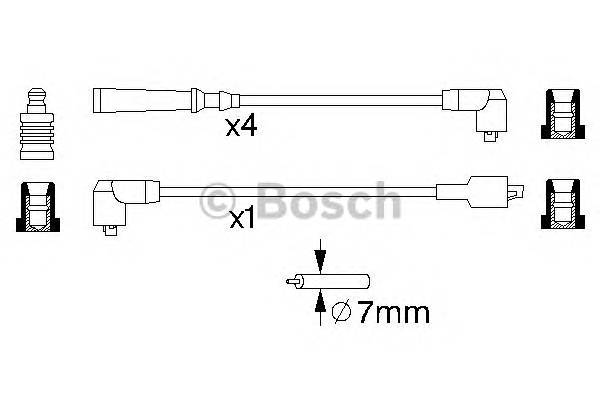 BOSCH 0 986 356 702 Комплект проводів запалюва... BOSCH 0 986 356 702 Комплект проводів запалюва...