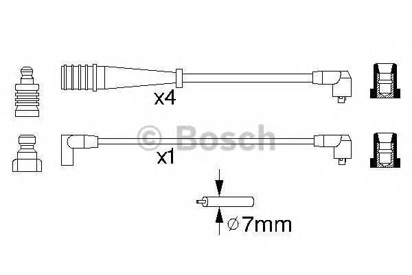 BOSCH 0 986 356 704 Комплект дротів запалюванн... BOSCH 0 986 356 704 Комплект дротів запалюванн...