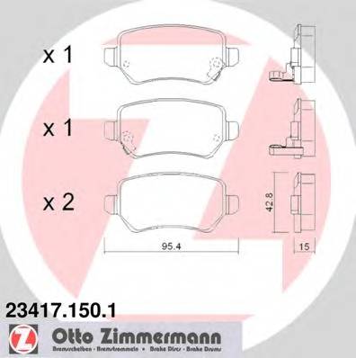 ZIMMERMANN 23417.150.1 Комплект тормозных колодок...