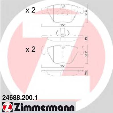 ZIMMERMANN 24688.200.1 Комплект тормозных колодок...