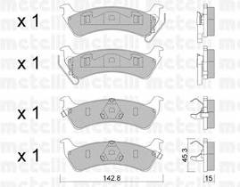 METELLI 22-0527-0 Комплект гальмівних колодо... METELLI 22-0527-0 Комплект гальмівних колодо...
