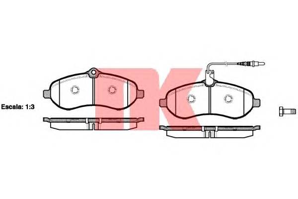 NK 221961 Комплект тормозных колодок...