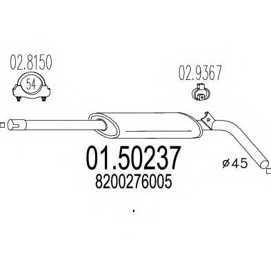 MTS 01.50237 Середній глушник вихлопних