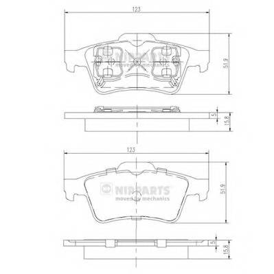 NIPPARTS J3611045 Комплект гальмівних колодо... NIPPARTS J3611045 Комплект гальмівних колодо...