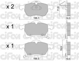 CIFAM 822-258-0 Комплект тормозных колодок