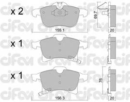 CIFAM 822-539-0 Комплект тормозных колодок