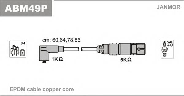 JANMOR ABM49P Комплект проводов зажигани