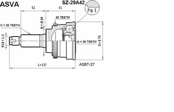 ASVA SZ29A42 ØÐÓÑ ÍÀÐÓÆÍÛÉ 29x49x25 ASVA SZ29A42 ØÐÓÑ ÍÀÐÓÆÍÛÉ 29x49x25