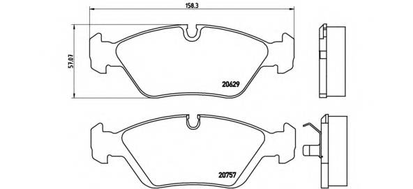 BREMBO P 06 008 Комплект гальмівних колодо... BREMBO P 06 008 Комплект гальмівних колодо...