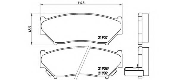 BREMBO P 79 008 Комплект гальмівних колодо... BREMBO P 79 008 Комплект гальмівних колодо...