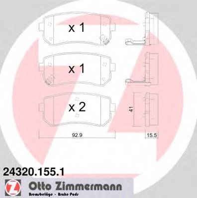 ZIMMERMANN 24320.155.1 Комплект тормозных колодок