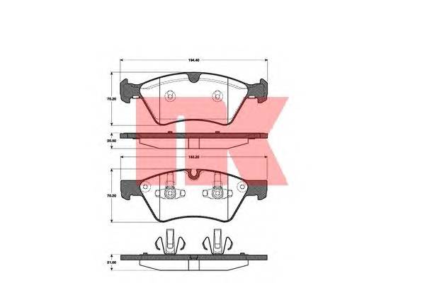 NK 223360 Комплект тормозных колодок