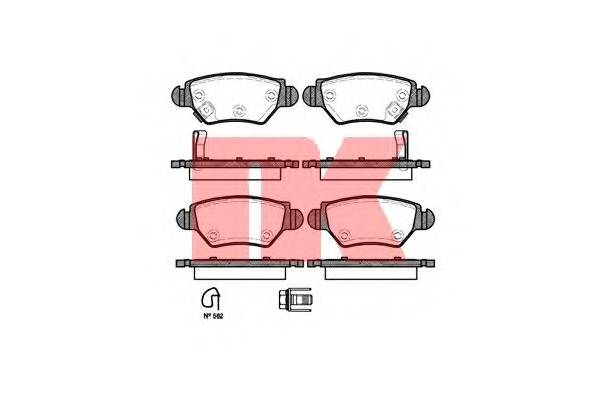 NK 223619 Комплект тормозных колодок