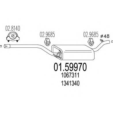 MTS 01.59970 Средний глушитель выхлопны