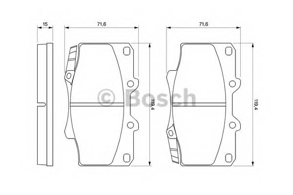 BOSCH 0 986 424 134 Комплект гальмівних колодо... BOSCH 0 986 424 134 Комплект гальмівних колодо...