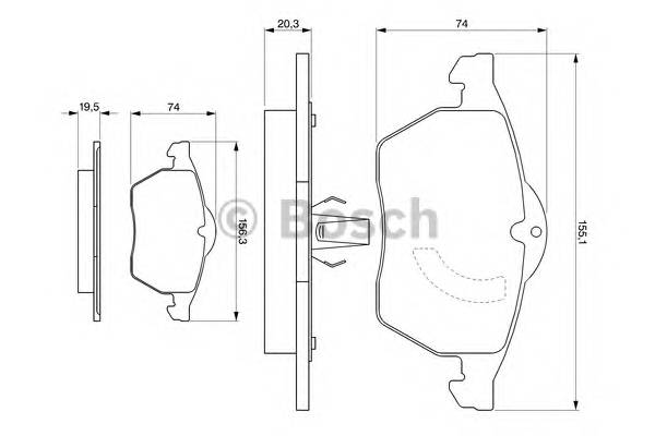 BOSCH 0 986 424 360 Комплект тормозных колодок