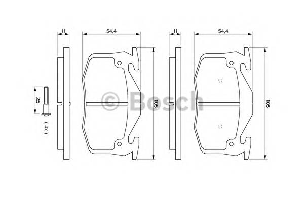BOSCH 0 986 461 149 Комплект тормозных колодок
