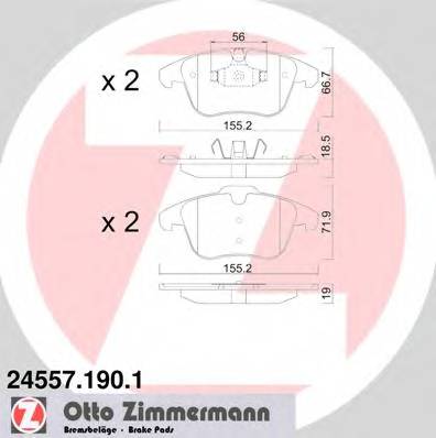 ZIMMERMANN 24557.190.1 Комплект тормозных колодок