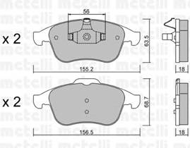 METELLI 22-0803-1 Комплект гальмівних колодо... METELLI 22-0803-1 Комплект гальмівних колодо...