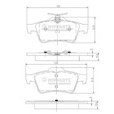 NIPPARTS N3613022 Комплект гальмівних колодо... NIPPARTS N3613022 Комплект гальмівних колодо...