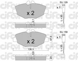 CIFAM 822-562-0K Комплект гальмівних колодо...