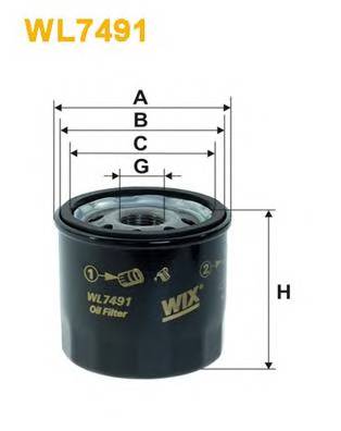 WIX FILTERS WL7491 Масляный фильтр WIX FILTERS WL7491 Масляный фильтр