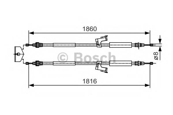 BOSCH 1 987 482 019 Трос, стояночная тормозная 