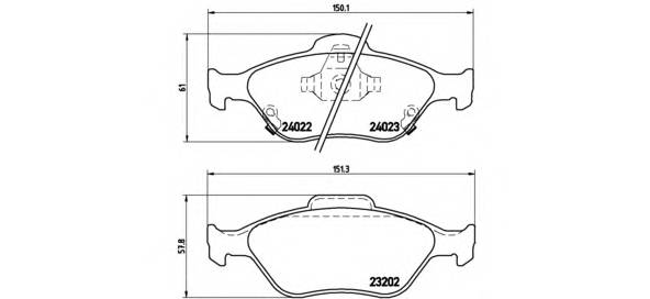 BREMBO P 83 085 Комплект гальмівних колодо... BREMBO P 83 085 Комплект гальмівних колодо...