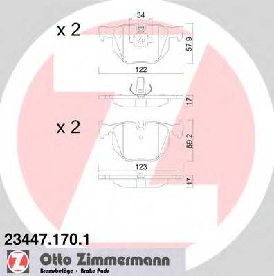 ZIMMERMANN 23447.170.1 Комплект тормозных колодок