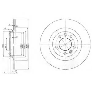 DELPHI BG3836 Тормозной диск