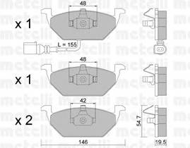 METELLI 22-0211-2 Комплект тормозных колодок
