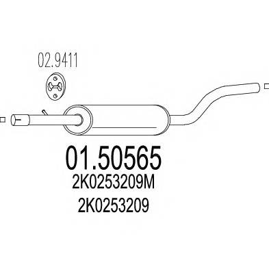 MTS 01.50565 Средний глушитель выхлопны