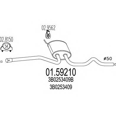MTS 01.59210 Средний глушитель выхлопны... MTS 01.59210 Средний глушитель выхлопны...
