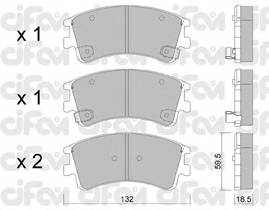 CIFAM 822-476-0 Комплект гальмівних колодо... CIFAM 822-476-0 Комплект гальмівних колодо...