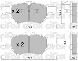 CIFAM 822-523-0 Комплект тормозных колодок... CIFAM 822-523-0 Комплект тормозных колодок...