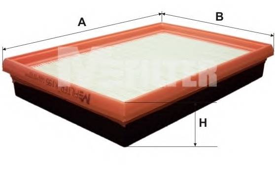 MFILTER K195 Фильтр воздушный c пластмас... MFILTER K195 Фильтр воздушный c пластмас...