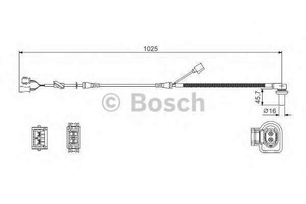 BOSCH 0 986 594 002 Датчик, частота вращения ко...