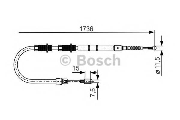BOSCH 1 987 477 257 Трос, стоянкова гальмівна с... BOSCH 1 987 477 257 Трос, стоянкова гальмівна с...
