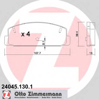 ZIMMERMANN 24045.130.1 Комплект тормозных колодок