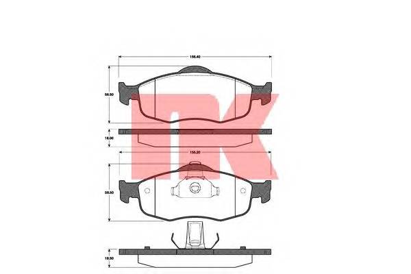 NK 222534 Комплект гальмівних колодо...