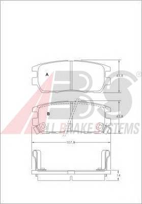 A.B.S. 36781 Комплект гальмівних колодо... A.B.S. 36781 Комплект гальмівних колодо...