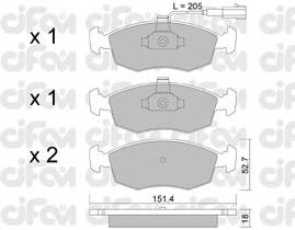 CIFAM 822-274-0 Комплект тормозных колодок... CIFAM 822-274-0 Комплект тормозных колодок...