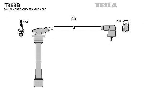 TESLA T868B Комплект проводов зажигани... TESLA T868B Комплект проводов зажигани...