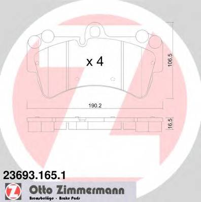 ZIMMERMANN 23693.165.1 Комплект гальмівних колодо... ZIMMERMANN 23693.165.1 Комплект гальмівних колодо...