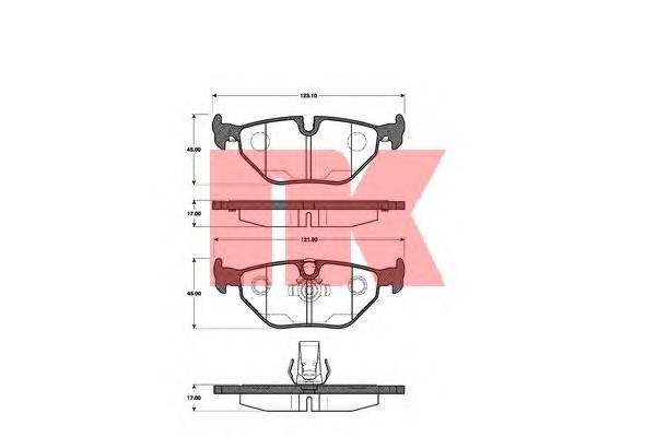 NK 221520 Комплект тормозных колодок... NK 221520 Комплект тормозных колодок...