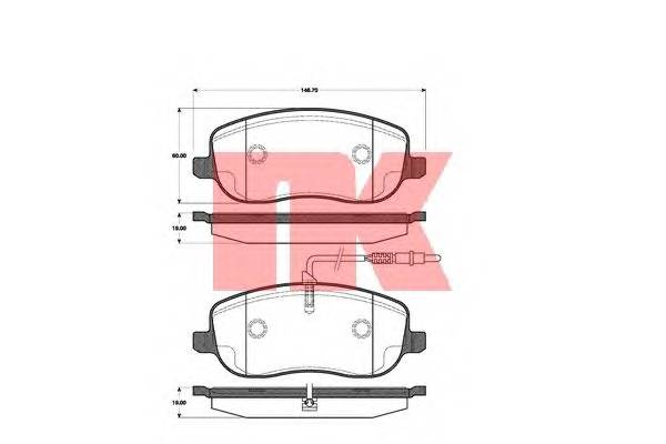 NK 221952 Комплект тормозных колодок
