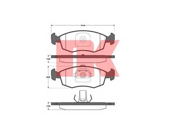 NK 222362 Комплект тормозных колодок